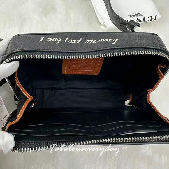 Coach Charter Slim Crossbody Bag With Sketch Print In Leather/Black CAM96 NWT - Picture 8 of 9